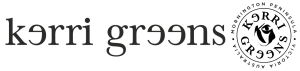 Logo of kerri greens, featuring the brand name and logo